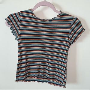 Brandy Melville rainbow ruffle top